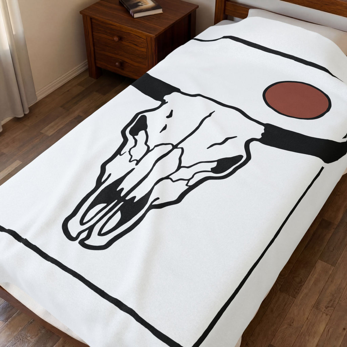 Bull Head Blanket Cowgirl Cowboy Gift Women Southwestern Blanket Bull Blanket Rodeo Fan Western Blanket Cowboy Graphic Sleek Sun Icon Blanket