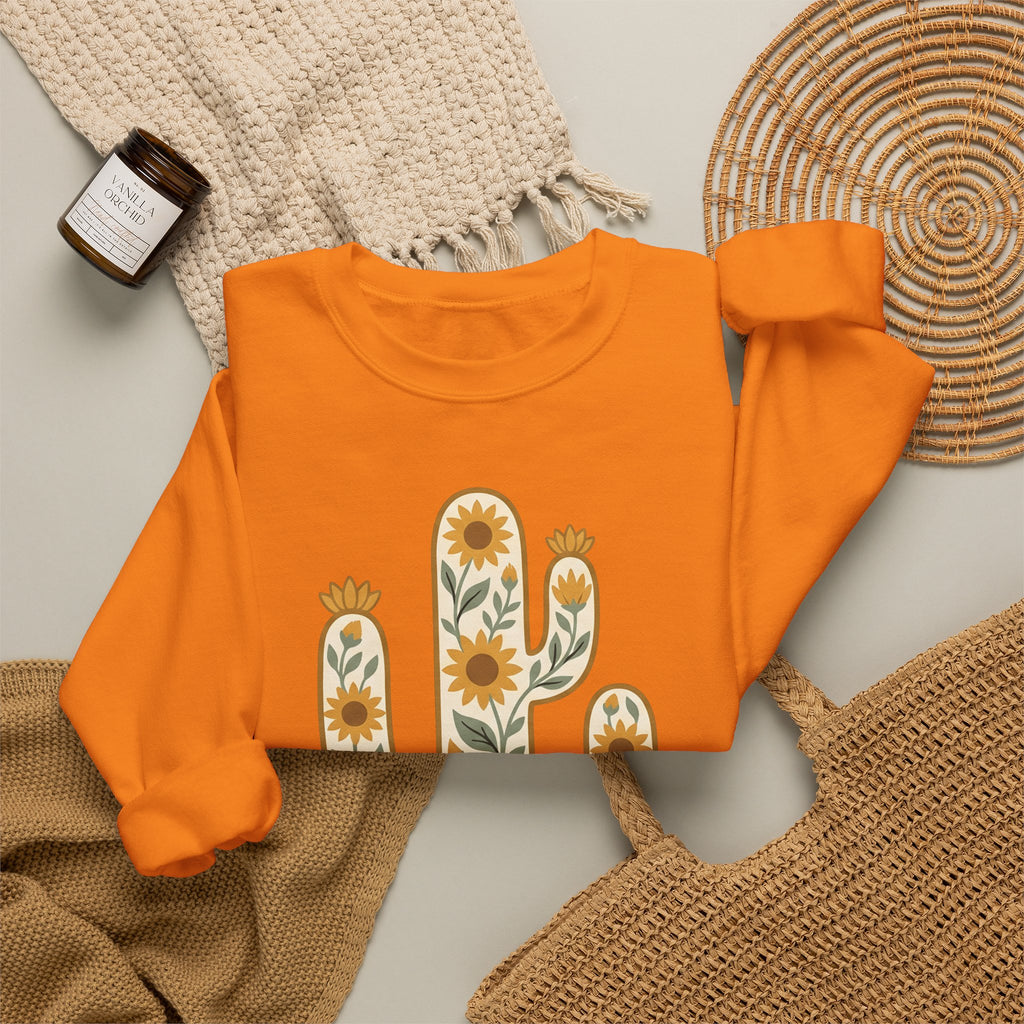 Prickly Flower Sweatshirt Cowgirl Cowboy Gift Women Vintage Sweatshirt Thorn Sweatshirt Rancher Fan Retro Sweatshirt Rodeo Graphic Sketch Sunflower Sweatshirt