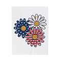 Flag Daisy Petals Blanket 4th Of July Plant Gift Women Indie Blanket Daisy Blanket Independence Day Fan Bohemian Blanket Floral Graphic Classic