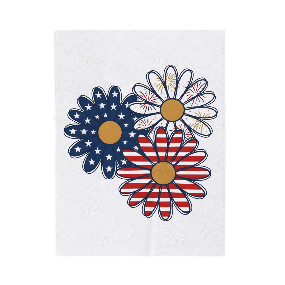 Flag Daisy Petals Blanket 4th Of July Plant Gift Women Indie Blanket Daisy Blanket Independence Day Fan Bohemian Blanket Floral Graphic Classic