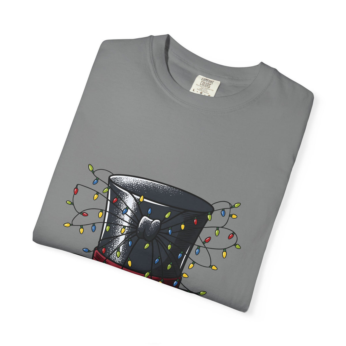 Top Hat Christmas Festive Gift Retro Topper Xmas Fan Vintage Holiday Line Bistro Lights T-Shirt