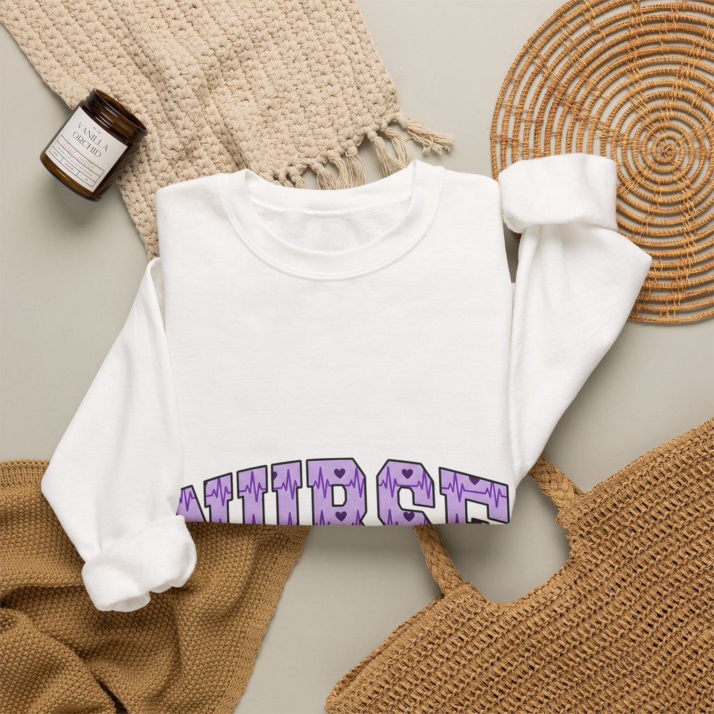 Heartbeat Pattern Sweatshirt Nurse Medical Gift Women Bold Sweatshirt Pulse Sweatshirt Healthcare Enthusiast Graphic Sweatshirt Medical Illustration Doctor
