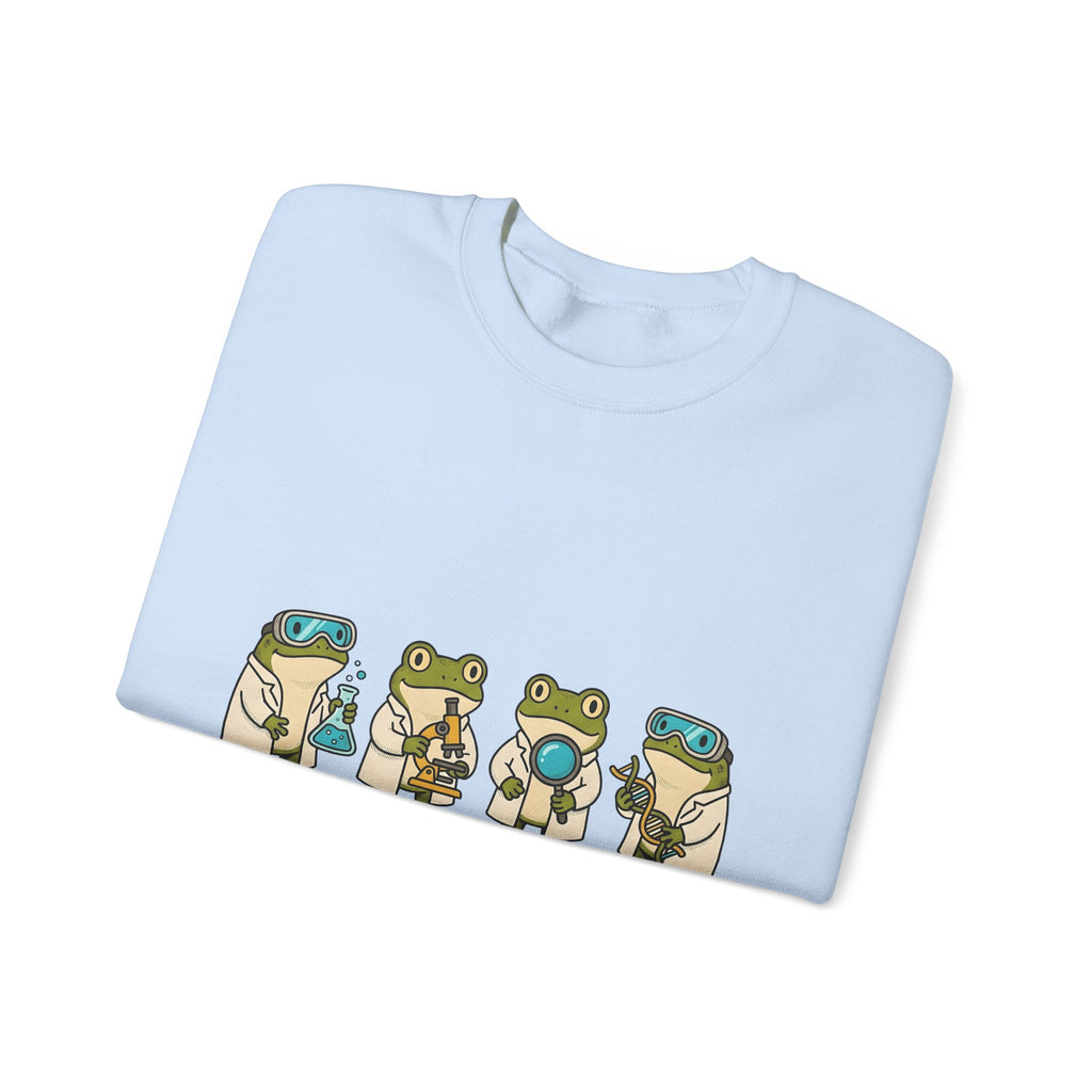 Frog Scientist Sweatshirt Teachers Science Gift Women Cartoon Sweatshirt Toad Sweatshirt Educator Enthusiast Comic Sweatshirt Scientific Graphic Hand Drawn Lab