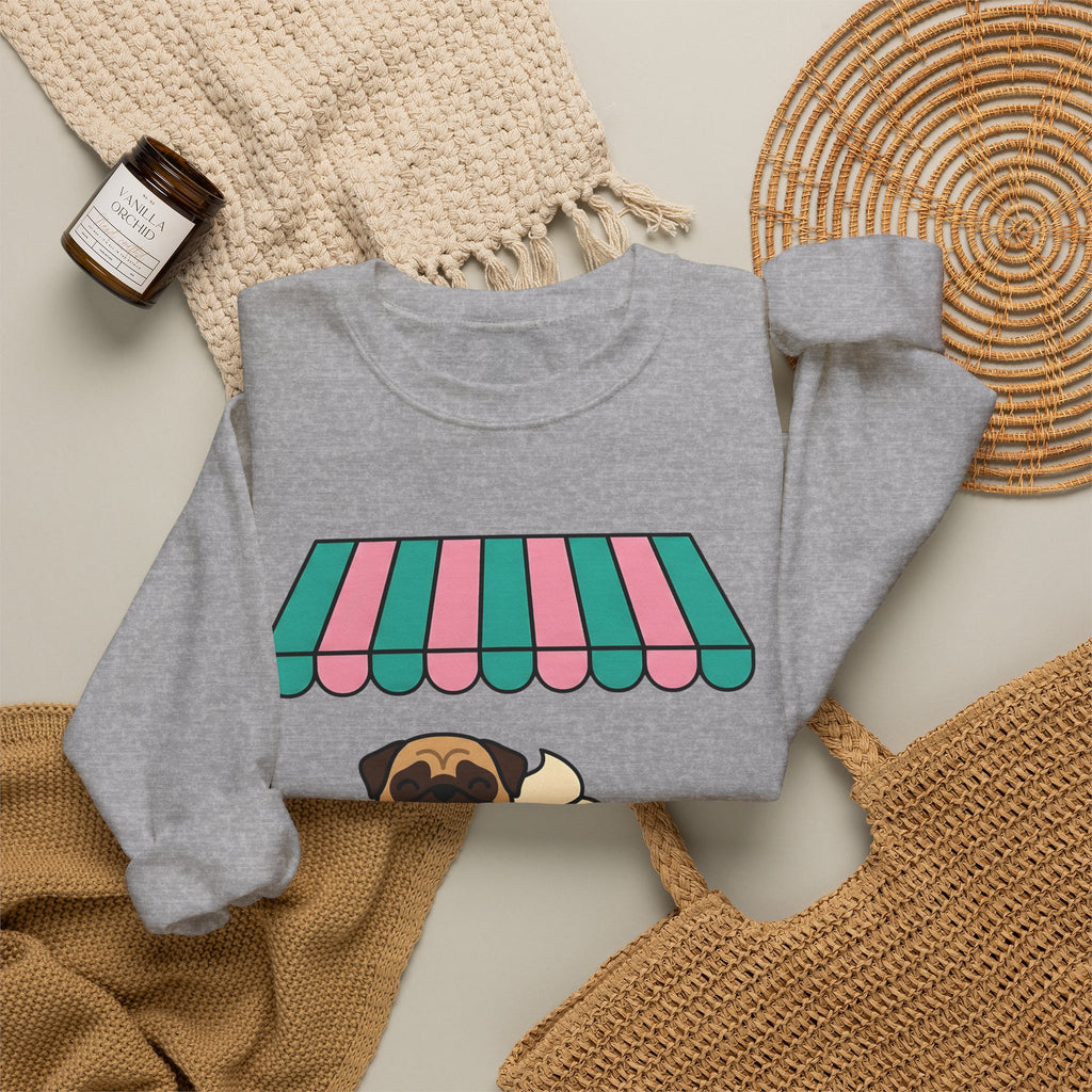 Pug Coffee Sweatshirt Sweatshirt Dog Java Gift Women Sweet Sweatshirt Coffee Sweatshirt Sweatshirt Dog Fan Coffee Sweatshirt Java Graphic Animation Bean Pile Sweatshirt
