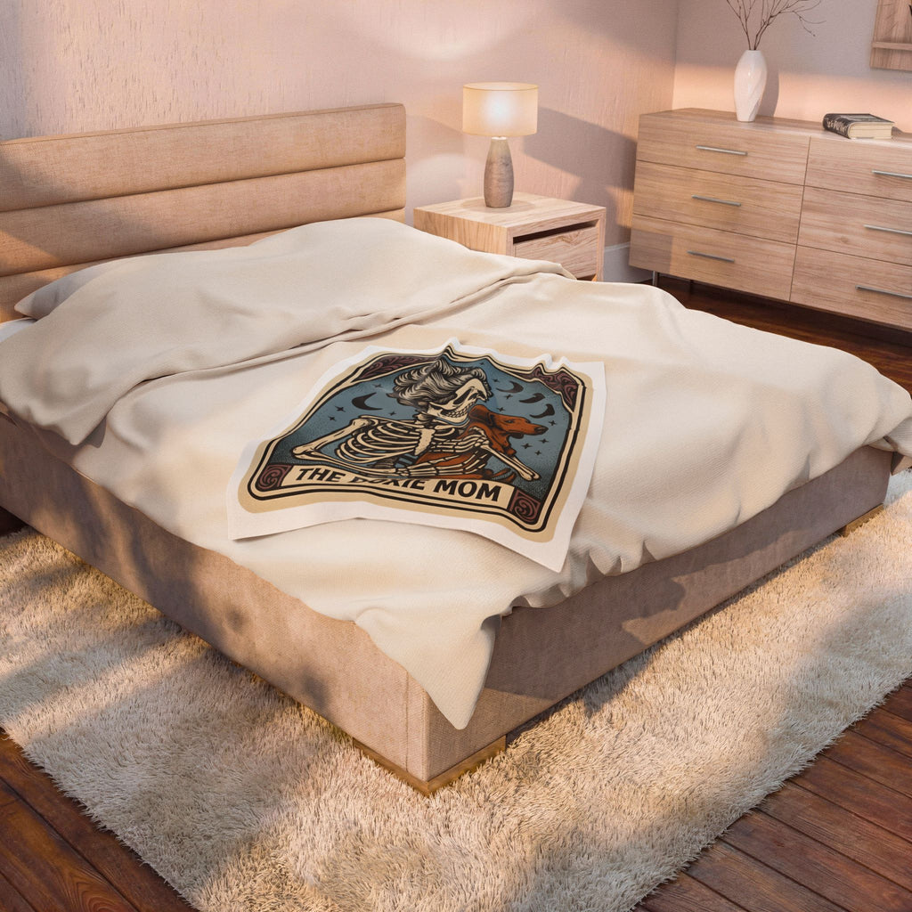 Skeleton Dog Blanket Halloween Pet Gift Women Dark Blanket Dog Blanket Horror Fan Gothic Blanket Animal Graphic Retro Moon Blanket