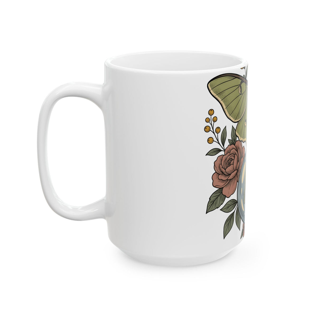 Luna Butterfly Mug Halloween Occult Gift Women Leaf Mug Butterfly Mug Horror Fan Spirit Mug Mystic Graphic Classic Magic Orb Mug