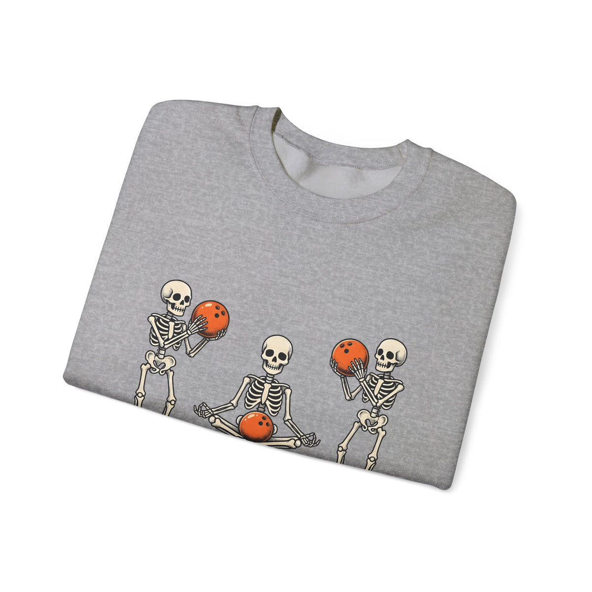Skull Bowling Sweatshirt Bowling Satire Gift Women Caricature Sweatshirt Skull Sweatshirt Bowling Fan Cartoon Sweatshirt Satire Graphic Classic Orange Kicks