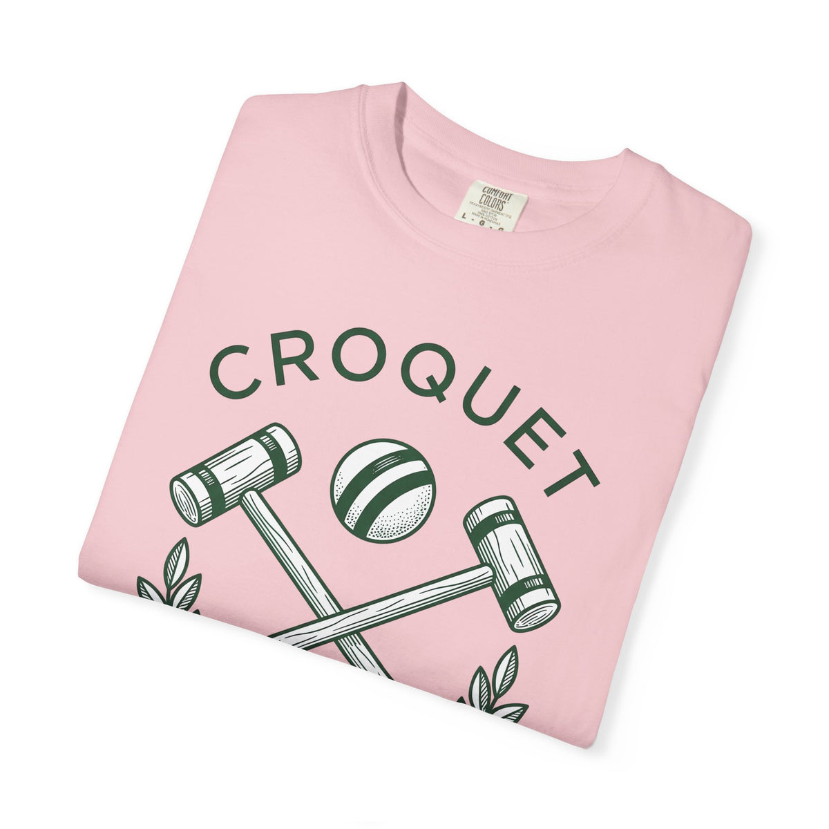 Croquet Mallets T-Shirt Croquet Lawn Gift Women Vintage T-Shirt Mallets T-Shirt Croquet Fan Croquetage T-Shirt Yard Graphic Hand Drawn Laurel