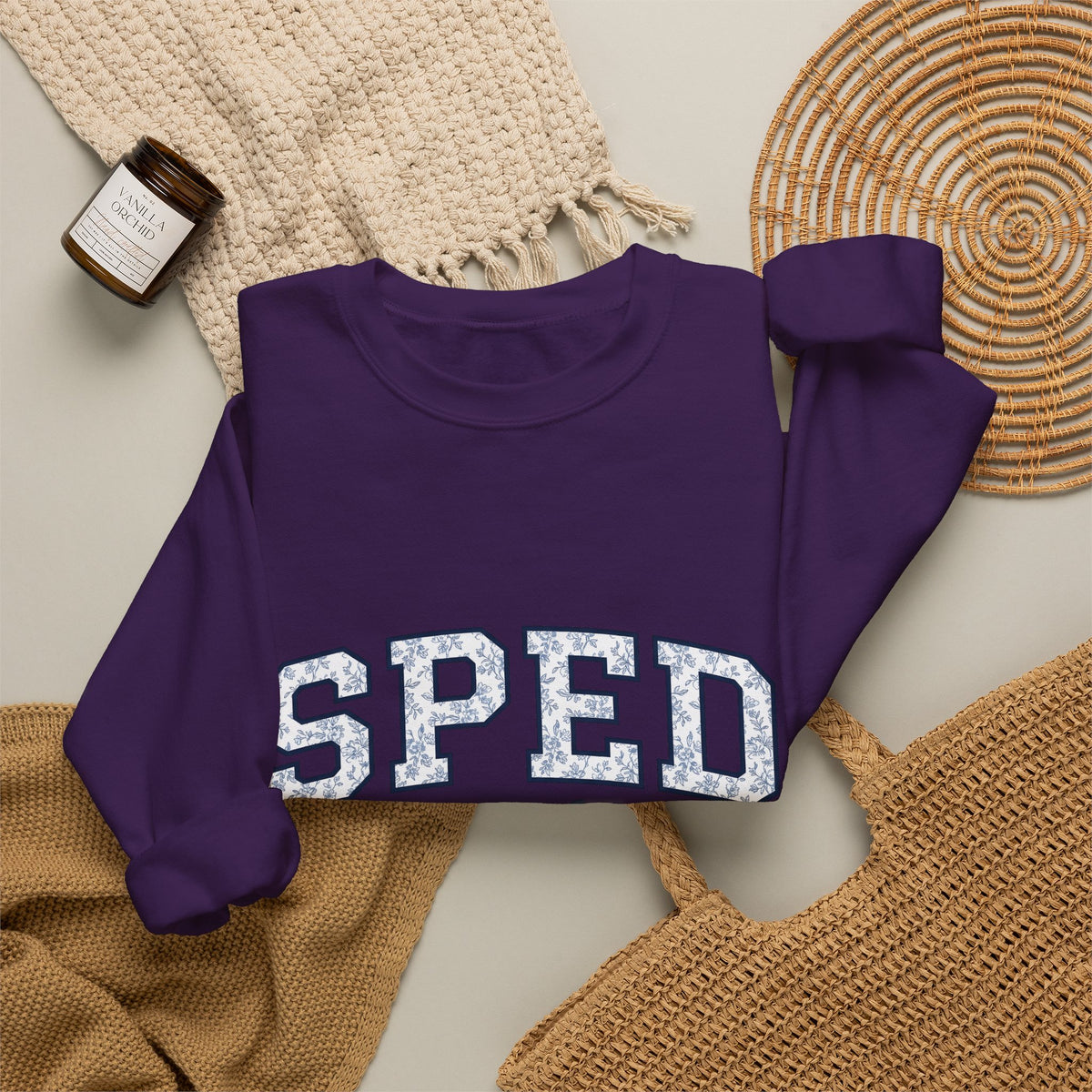 Floral Letterman Letters Sweatshirt Teacher Recognition Gift Women Athletic Sweatshirt Varsity Letter Sweatshirt Educator Enthusiast Sporty Sweatshirt