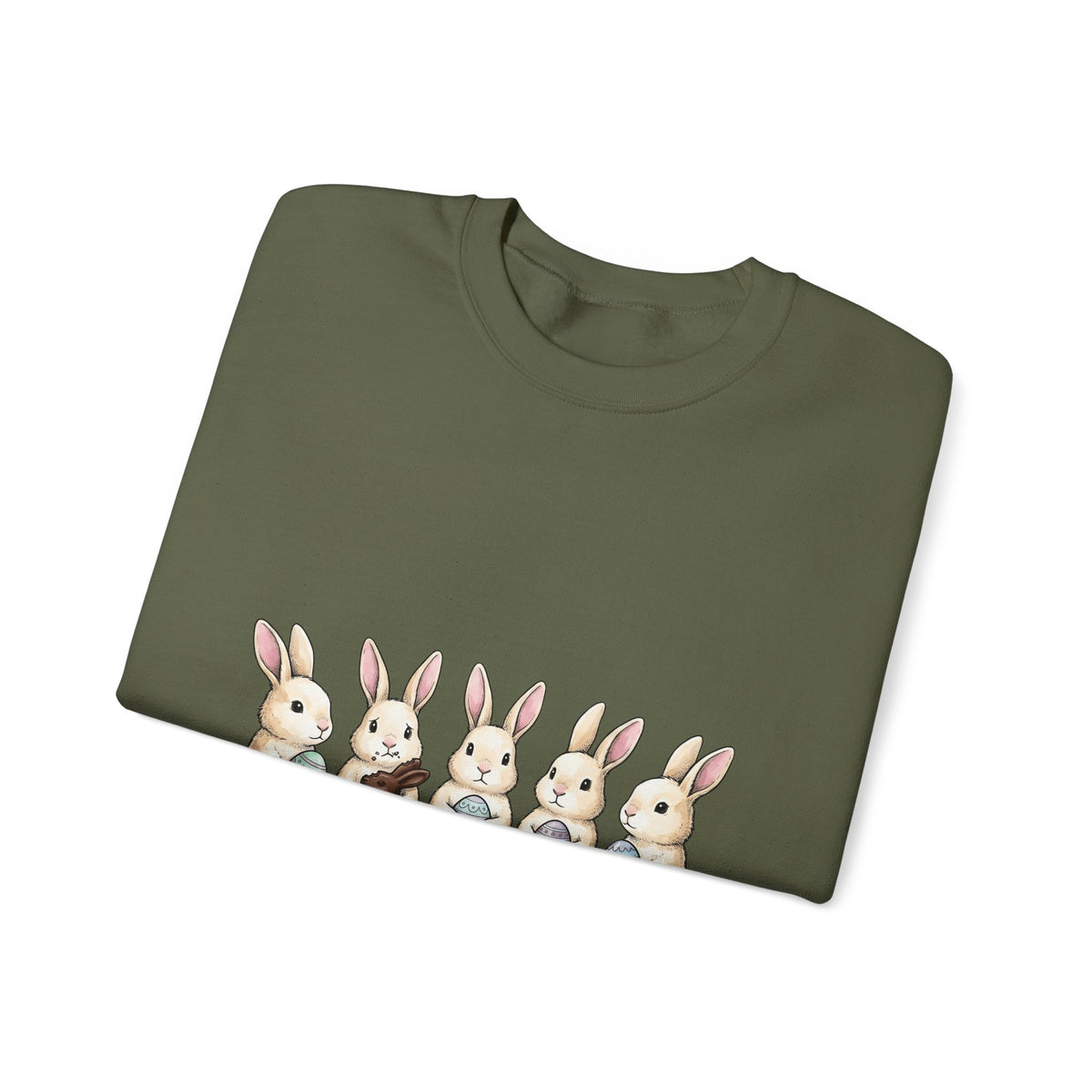 Rabbit Group Sweatshirt Easter Critters Gift Women Doodle Sweatshirt Bunny Sweatshirt Easter Fan Hare Sweatshirt Creature Graphic Minimalist Colorful Egg