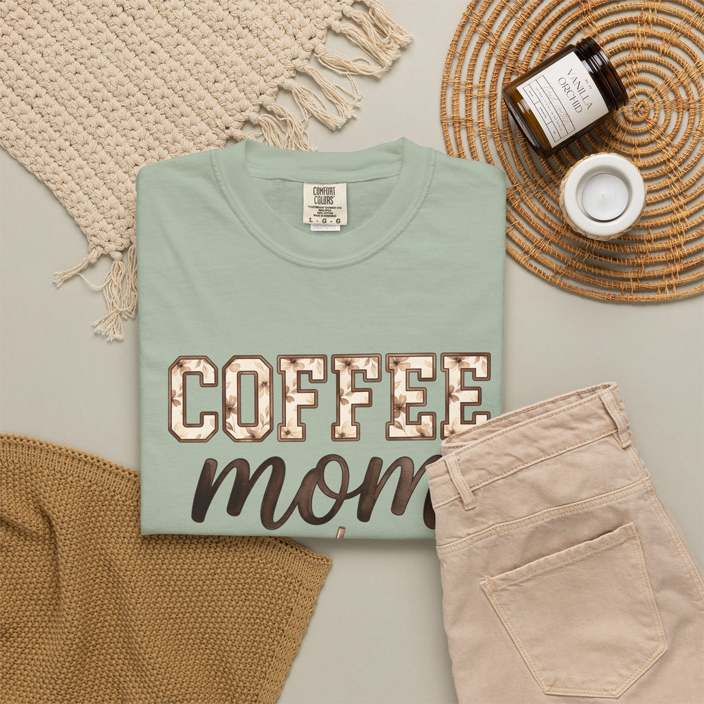 Iced Latte Cup T-Shirt Moms Café Gift Women Painted T-Shirt Coffee Cup T-Shirt Mom Fan Hand Painted T-Shirt Coffee Shop Graphic Classic Sash T-Shirt