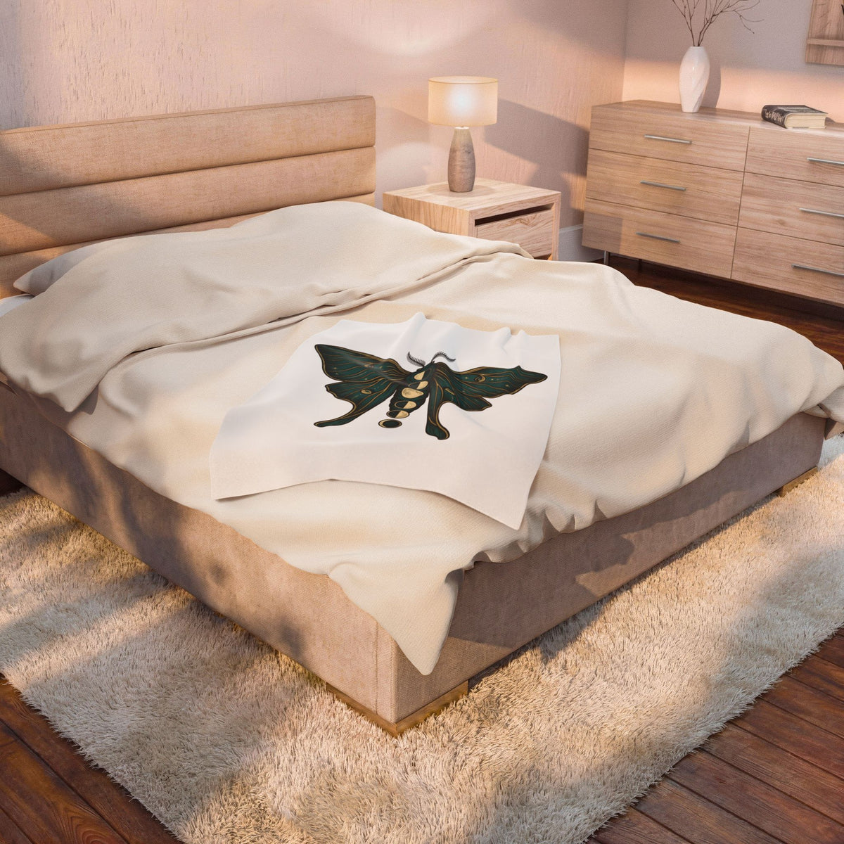 Luna Butterfly Blanket Boho Chic Astrology Gift Women Mystical Blanket Butterfly Blanket Bohemian Enthusiast Magical Blanket Zodiac Graphic Retro