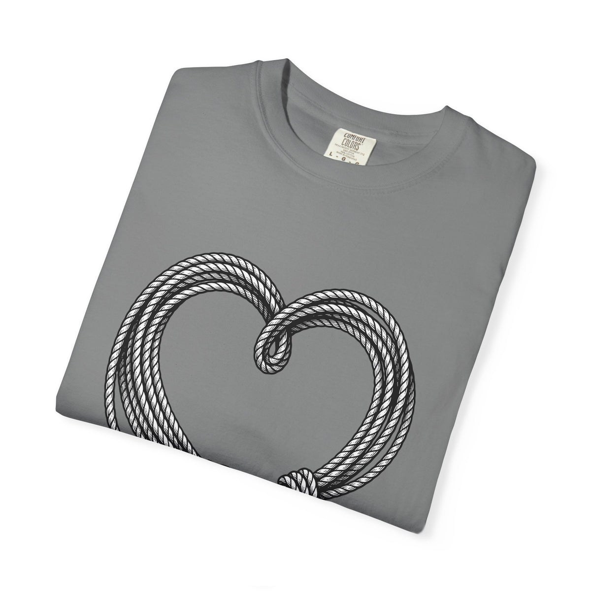 Knotted Rope Heart T-Shirt Cowgirl Petals Gift Women Western-Style T-Shirt Heart Tie T-Shirt Rodeo Fan Rustic T-Shirt Floral Graphic Classic