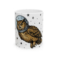 Owl Space Helmet Mug Halloween Cosmos Gift Women Doodle Mug Space Helmet Mug Horror Fan Astronaut Mug Galaxy