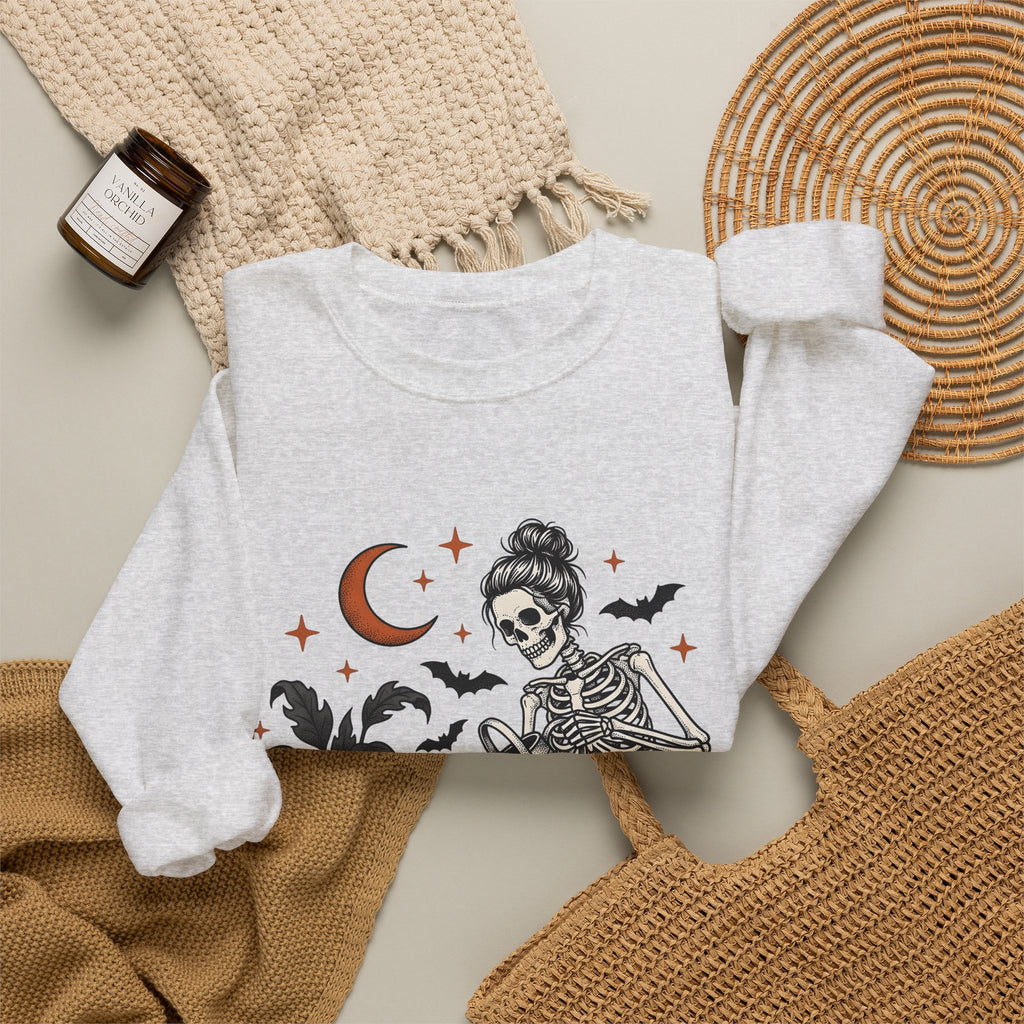 Skeleton Gardener Sweatshirt Mom Halloween Gift Women Tattoo Sweatshirt Bones Sweatshirt Mother Enthusiast Ink Sweatshirt Spooky Graphic Vintage Houseplants