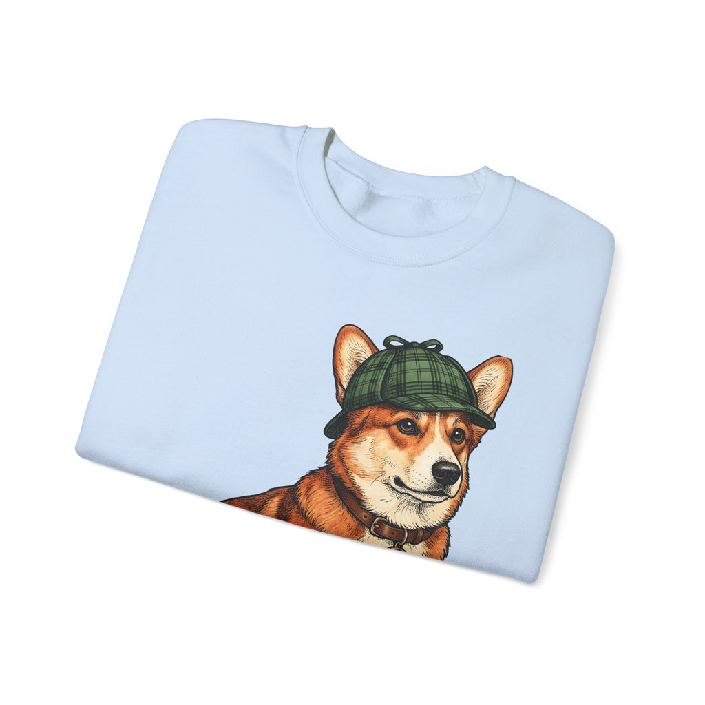 Corgi Puppy Dog Animals Gift Sketch Puppy Dog Fan Canine Doggy Retro Detective Cap Sweatshirt