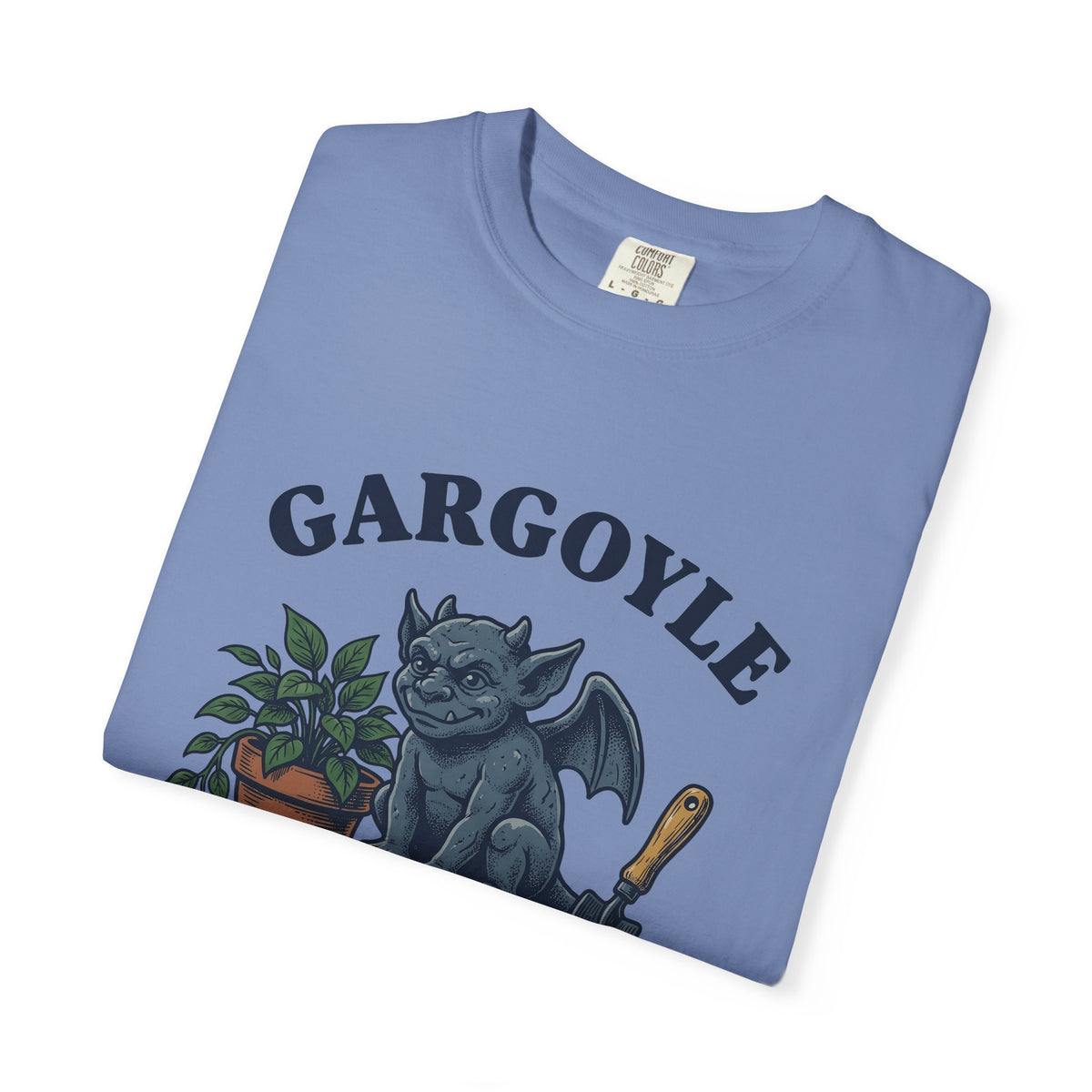 Gargoyle Figure T-Shirt Funny Garden Gift Women Comic T-Shirt Statue T-Shirt Humor Fan Caricature T-Shirt Yard Graphic Old School Planter T-Shirt