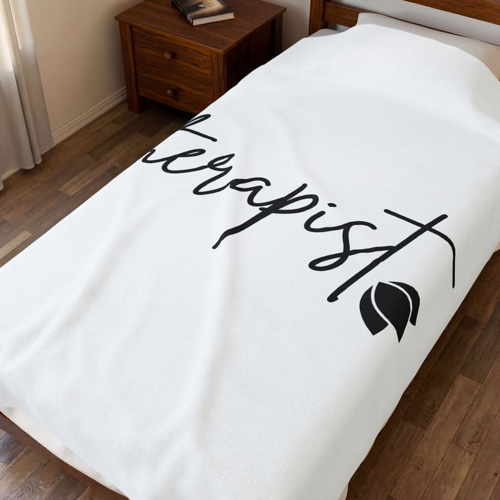 Therapist Word Art Blanket Therapist Wellness Gift Women Minimalist Blanket Counseling Typography Blanket Mental Health Enthusiast Simple Blanket