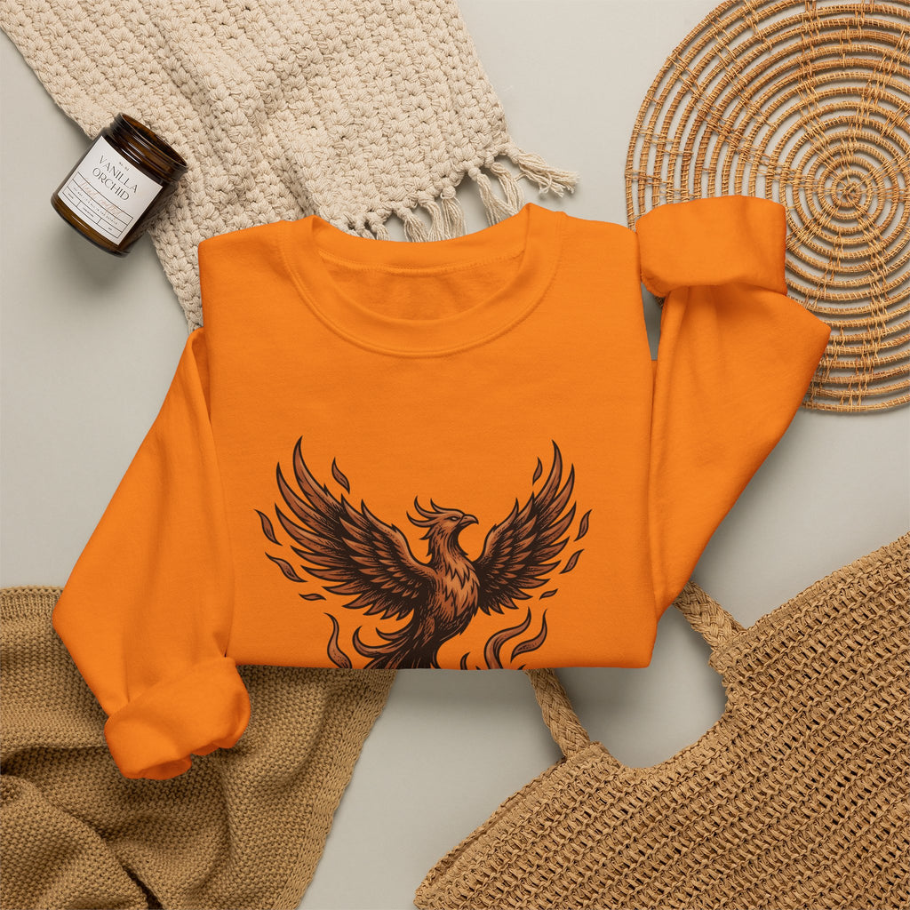 Phoenix Coffee Cup Sweatshirt Coffee Fantasy Gift Women Tattoo Sweatshirt Coffee Sweatshirt Sweatshirt Coffee Fan Ink Sweatshirt Mythical Graphic Vintage Flames