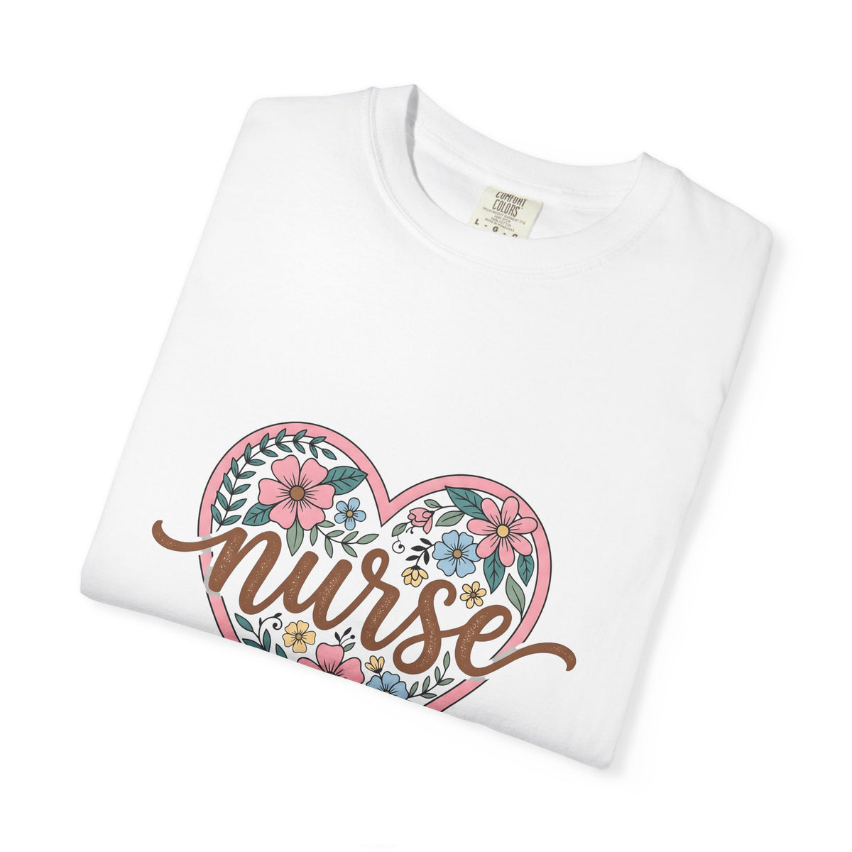 Flower Heart T-Shirt Nurse Thanks Gift Women Cartoon T-Shirt Floral T-Shirt Healthcare Enthusiast Comic T-Shirt Appreciation Graphic Retro Petals