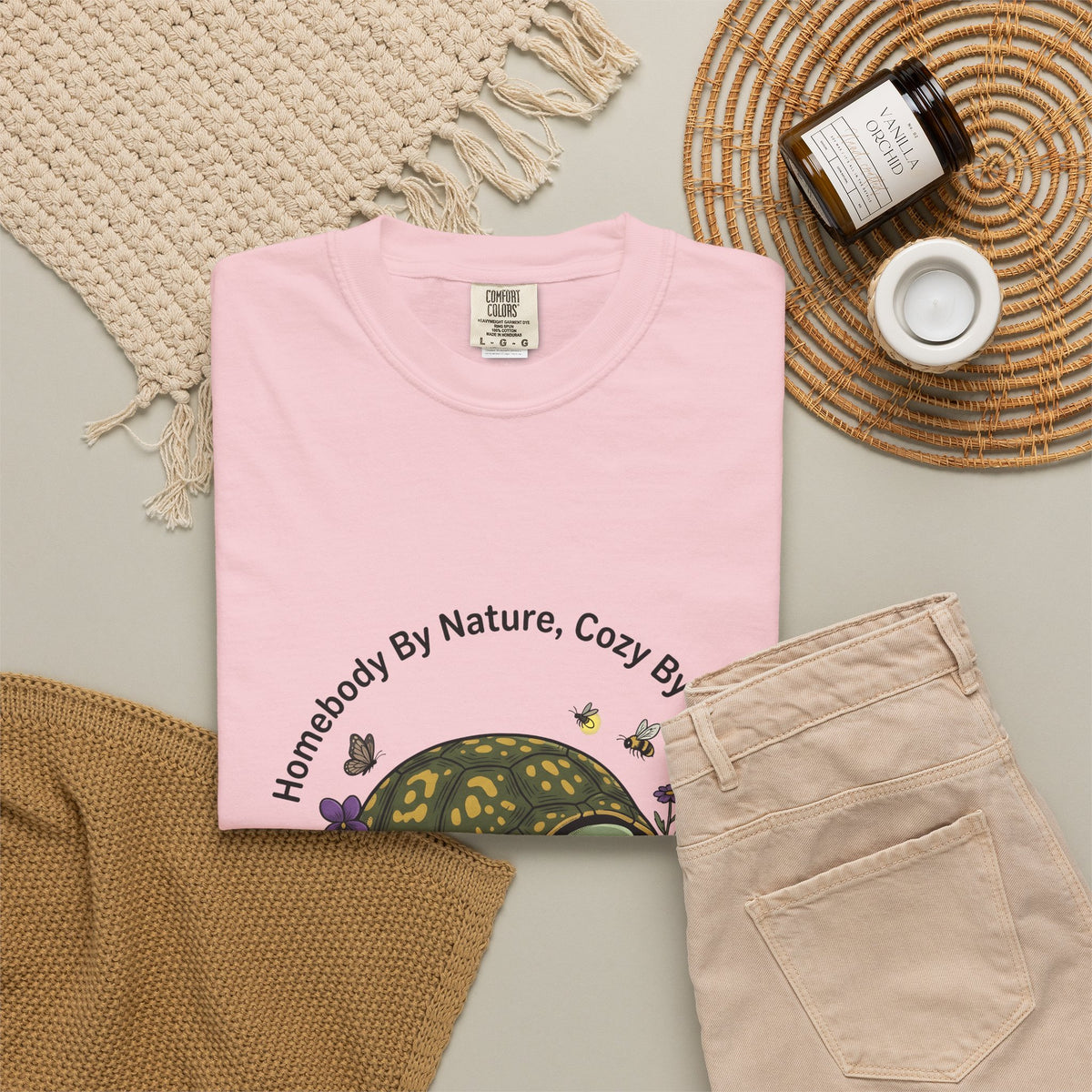 Turtle Cozy T-Shirt Funny Animal Gift Women Whimsical T-Shirt Turtle T-Shirt Humor Fan Cartoon T-Shirt Wildlife Graphic Hand Drawn Flowers T-Shirt