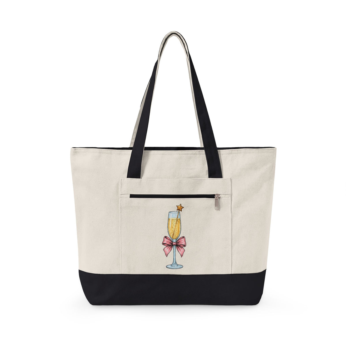 Flute Glass Holiday Occasion Gift Minimalist Glassware Christmas Fan Simple Celebration Tote Bag