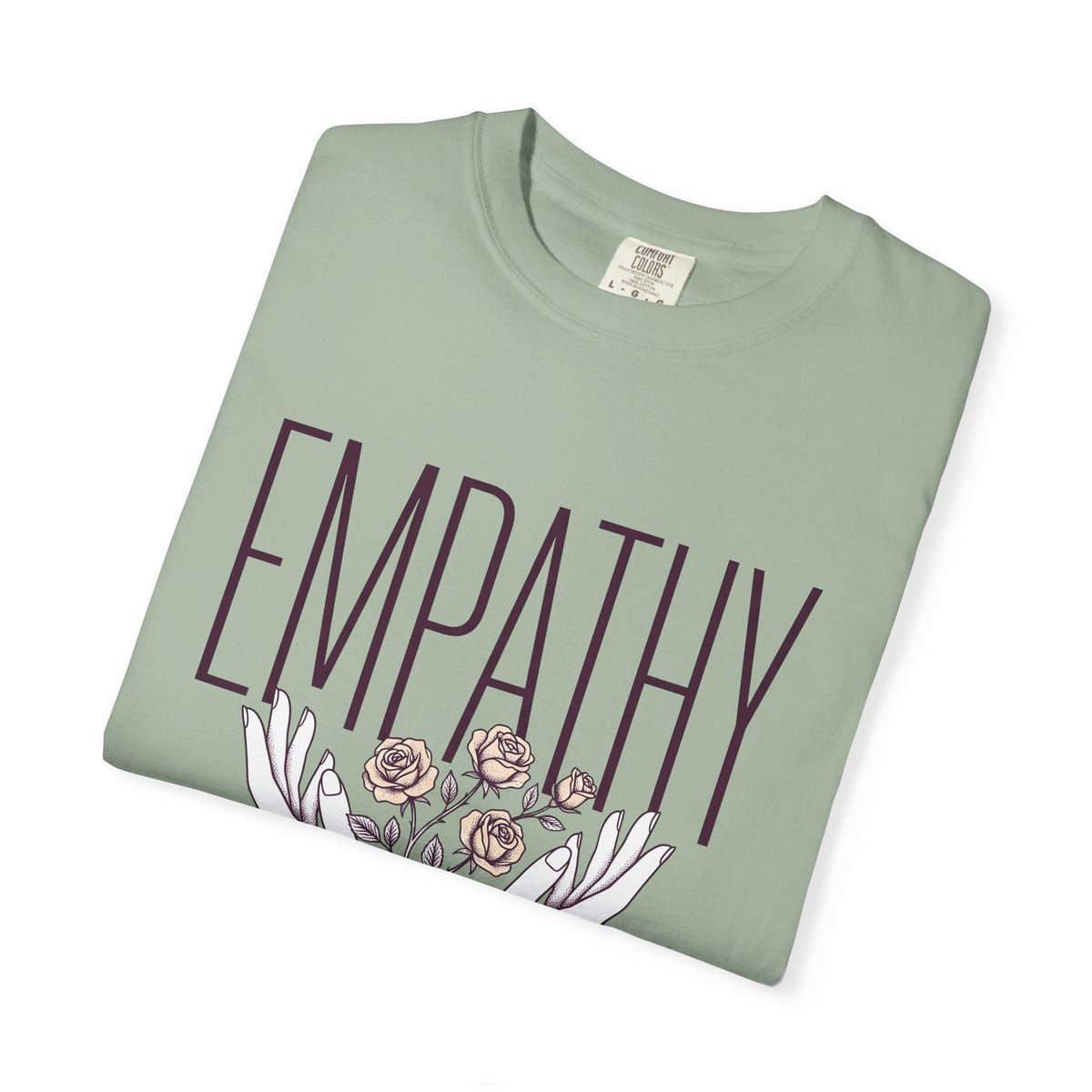 Hands Blossoms T-Shirt Nurses Healing Gift Women Natural T-Shirt Floral T-Shirt Nurse Enthusiast Organic T-Shirt Recovery Graphic Airy Rose Stem