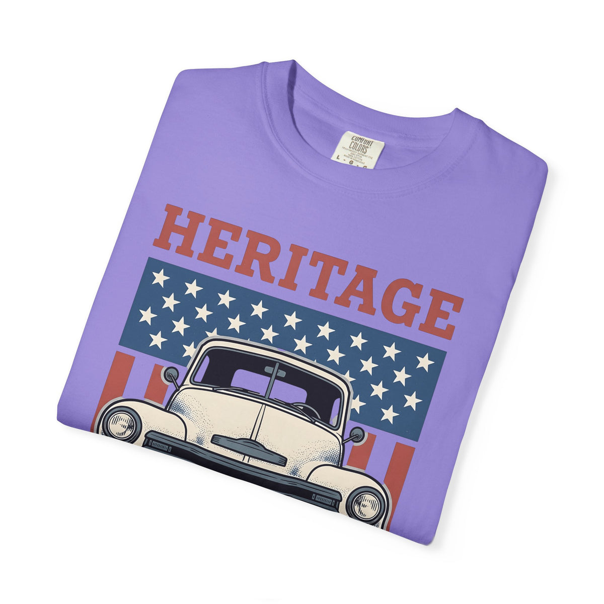 Antique Lorry T-Shirt America Liberty Gift Women Retro T-Shirt Truck T-Shirt Patriot Enthusiast Vintage T-Shirt Freedom Graphic Line Art Flag