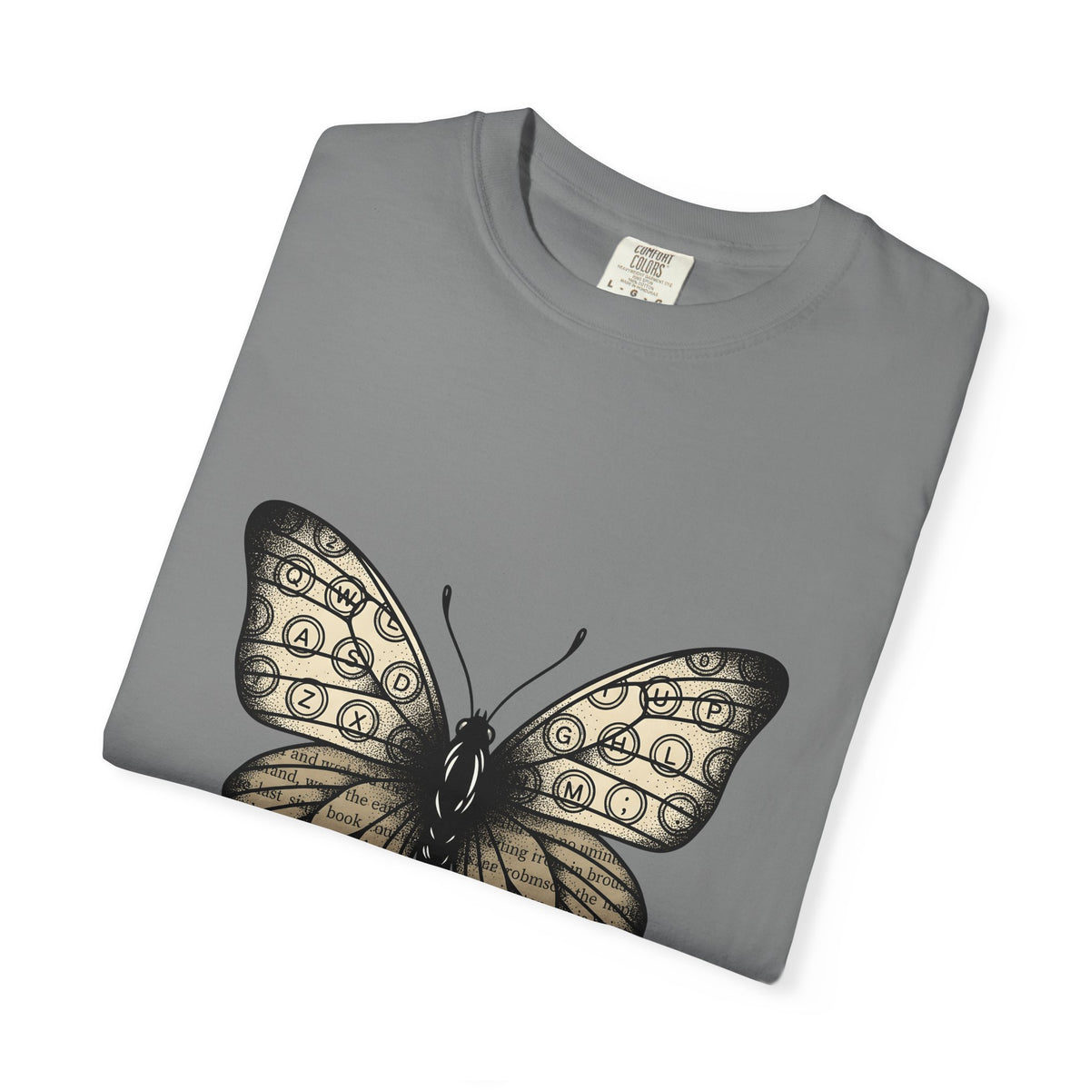 Butterfly Design T-Shirt Moms Environment Gift Women Sketch T-Shirt Butterfly T-Shirt Motherhood Fan Illustration Graphic Cartoon Keyboard Keys