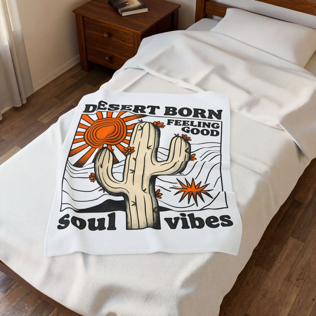 Desert Plant Art Blanket Boho Arizona Gift Women Hand Drawn Blanket Cactus Blanket Bohemian Enthusiast Illustrated Blanket Southwestern Graphic