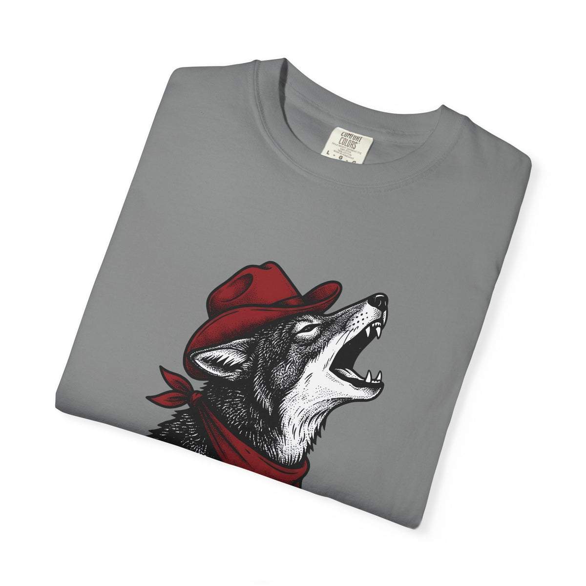 Cowboy Wolf T-Shirt Cowgirl Western Gift Women Vintage T-Shirt Werewolf T-Shirt Cowboy Fan Retro T-Shirt Rodeo Graphic Hand Drawn Bandana T-Shirt