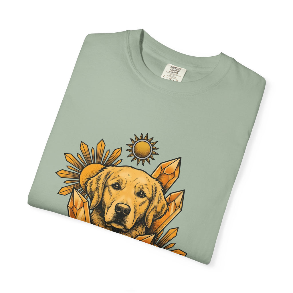 Golden Retriever T-Shirt Dog Sunlight Gift Women Bohemian T-Shirt Retriever T-Shirt Dog Fan Puppy T-Shirt Sunshine Graphic Retro Crystals T-Shirt