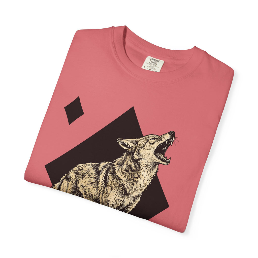 Howling Wolf T-Shirt Wolf Pets Gift Women Sketch T-Shirt Gray Wolf T-Shirt Wolf Fan Canine Graphic T-Shirt Hand Drawn Shape T-Shirt