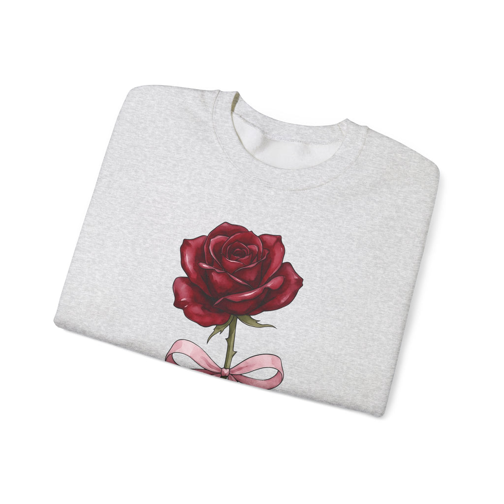 Rose Flower Sweatshirt Floral Romantic Gift Women Watercolor Sweatshirt Flower Sweatshirt Floral Fan Painted Sweatshirt Lovely Graphic Hand Drawn Bow Sweatshirt