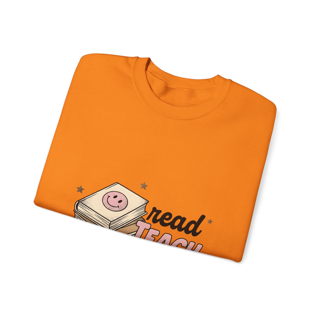 Stacked Books Teachers Reading Gift Cartoon Book Pile Educator Enthusiast Comic Literacy Retro Sweatshirt