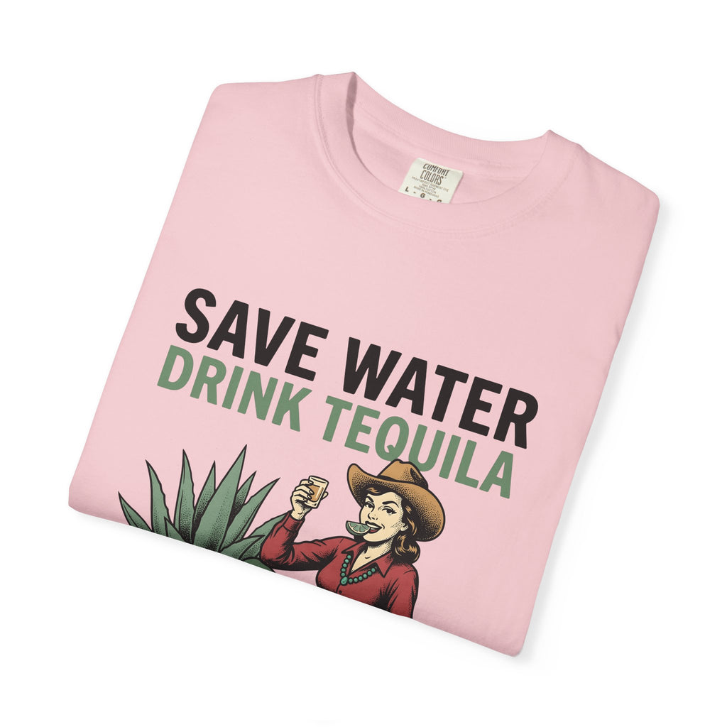 Cowgirl Graphic T-Shirt Cowgirl Tequila Gift Women Vintage T-Shirt Western T-Shirt Cowboy Fan Retro T-Shirt Spirits Graphic Tequila Illustration