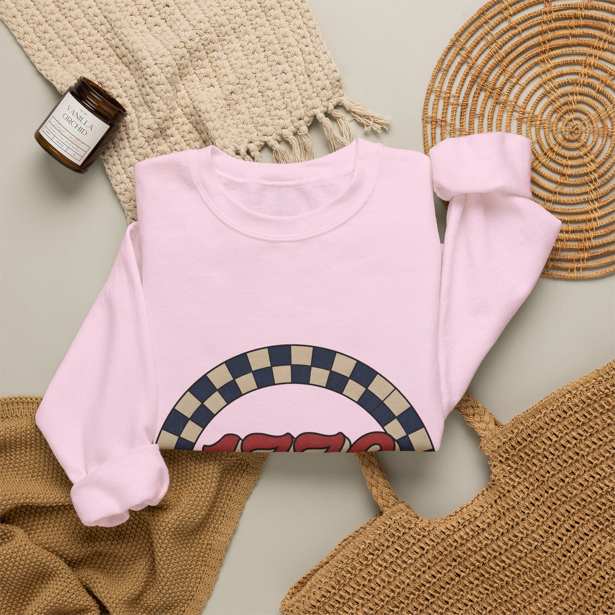 Vintage Numbers Sweatshirt America Patriotic Gift Women Retro Sweatshirt Typography Sweatshirt American Enthusiast Vintage Sweatshirt Star Graphic Distressed