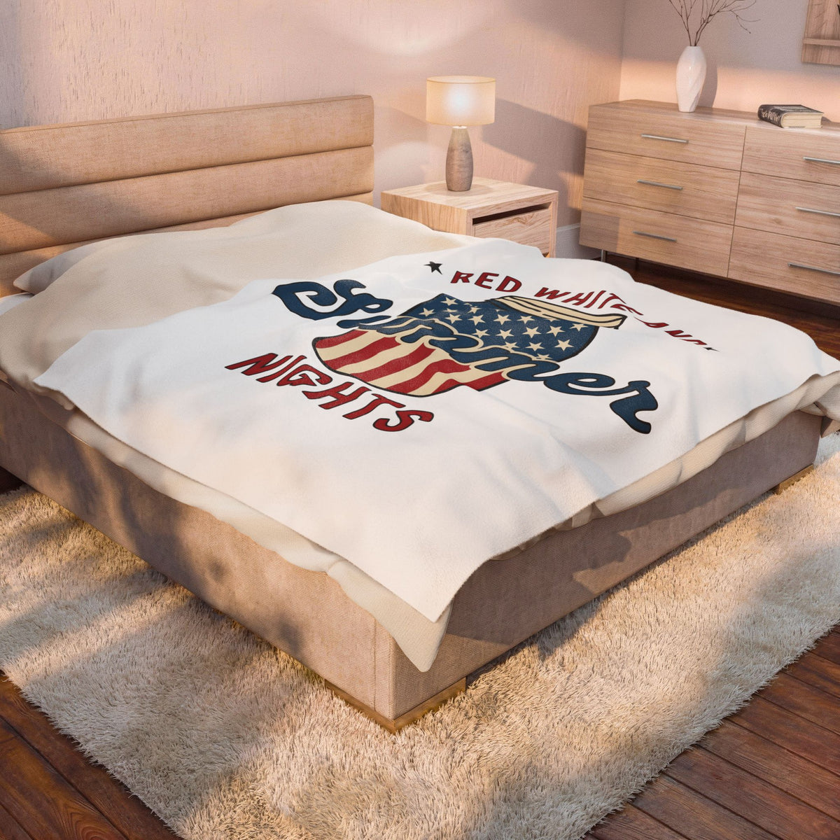 American Mason Jar Blanket 4th Of July Summer Decor Gift Women Farmhouse Blanket Mason Jar Blanket Patriotic Fan Rustic Blanket Summer Design