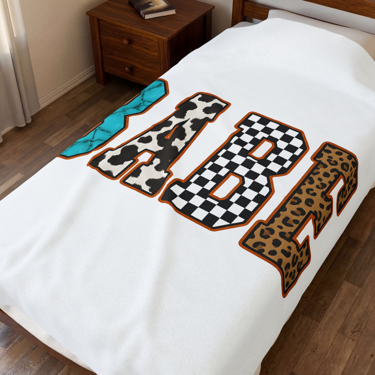 Animal Pattern Lettering Blanket Cowgirl Fashionable Gift Women Cowboy Blanket Typography Blanket Rodeo Fan Western Blanket Trendy Graphic Vintage