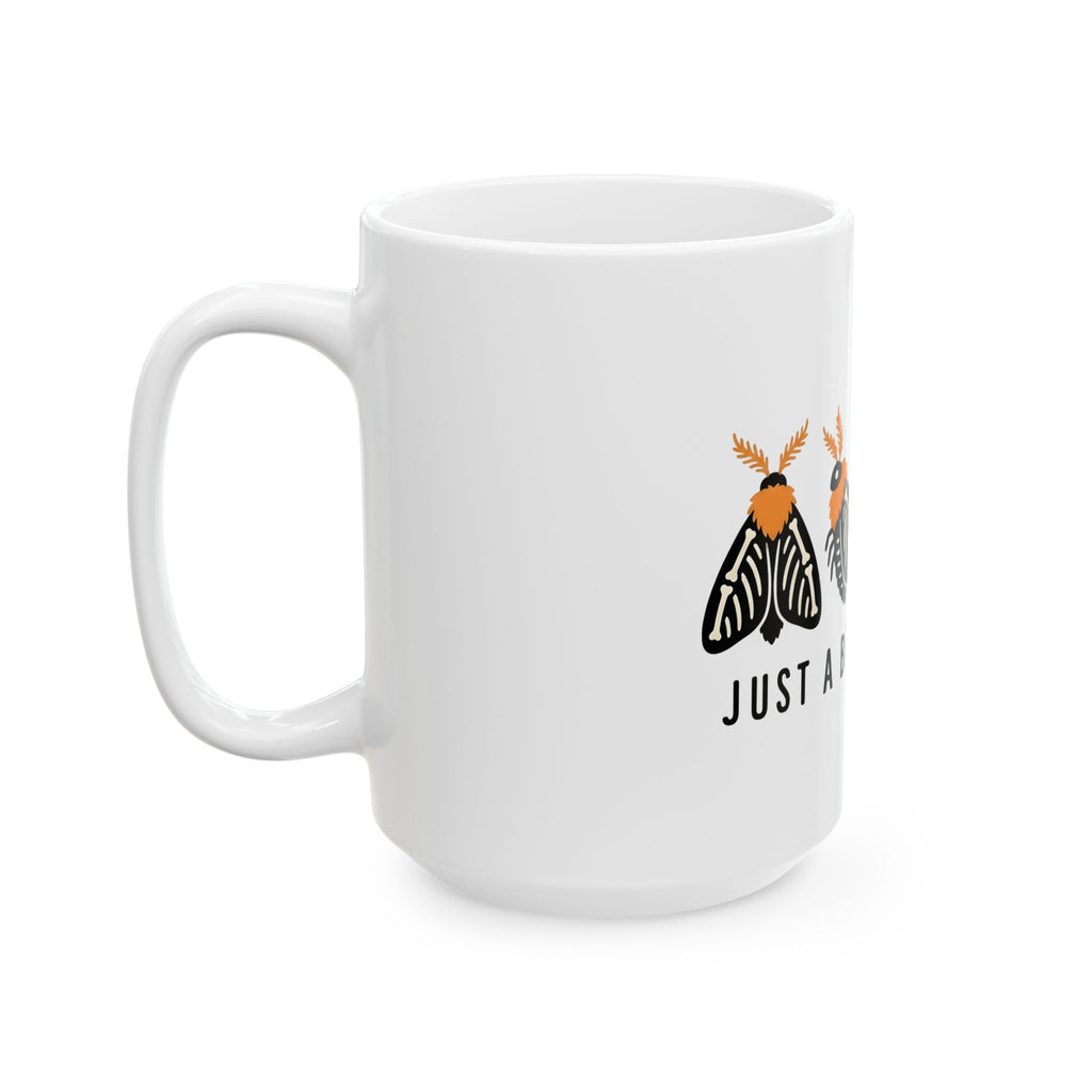 Skeleton Butterfly Mug Halloween Critter Gift Women Pop Art Mug Butterfly Mug Spooky Fan Retro Mug Creature Graphic Cartoon Amber