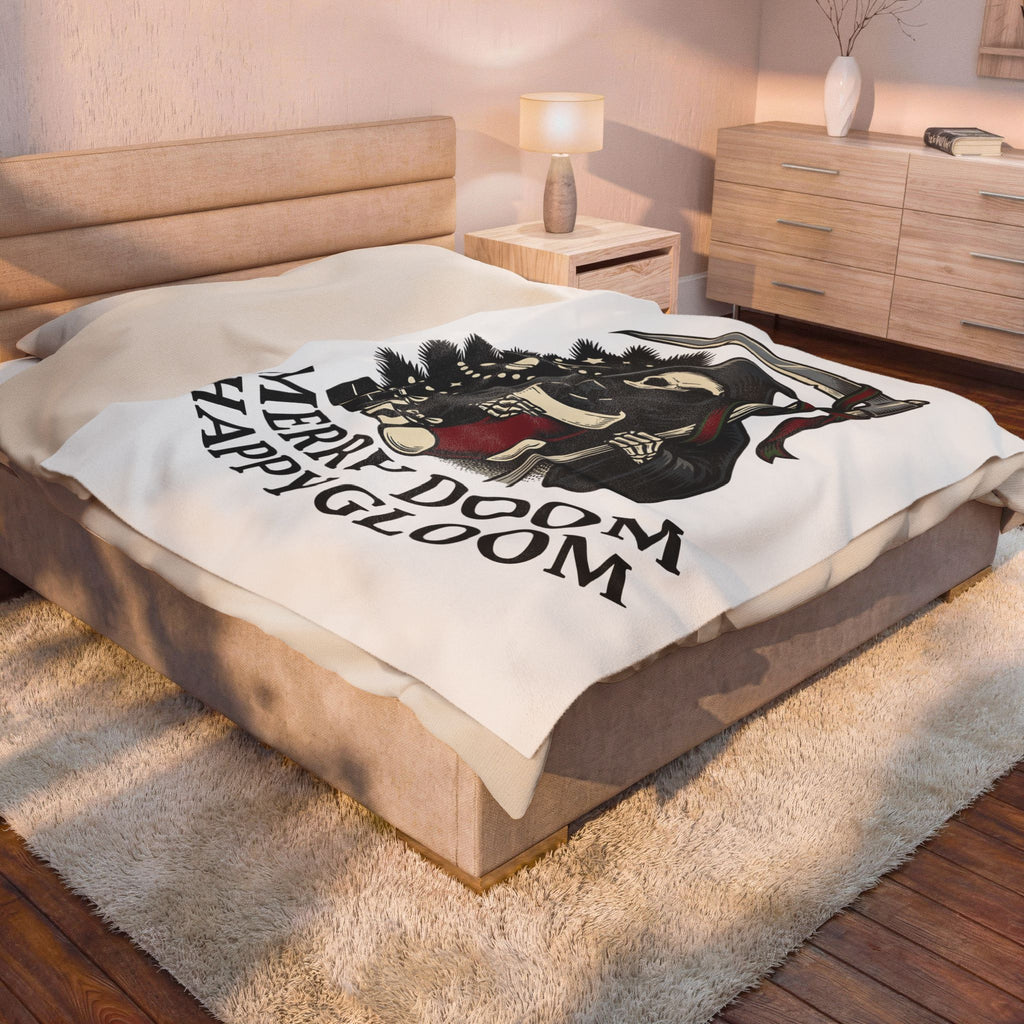 Death Figure Blanket Christmas Dark Gift Women Distressed Blanket Grim Reaper Blanket Xmas Fan Gothic Blanket Macabre Graphic
