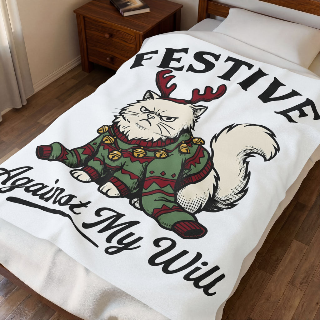 Grumpy Cat Blanket Christmas Pets Gift Women Cartoon Blanket Grumpyt Cat Blanket Xmas Fan Feline Graphic Blanket Vintage Antlers Blanket