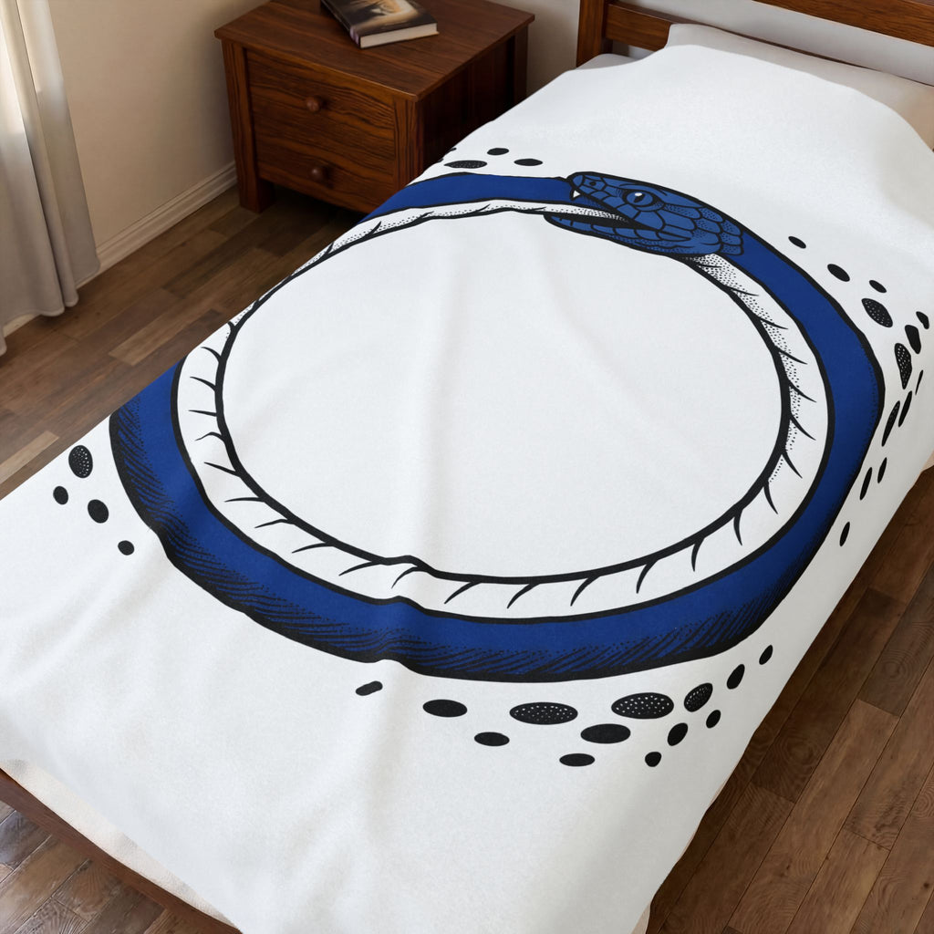 Ouroboros Snake Boho Chic Mystical Gift Bold Snake Bohemian Fan Occult Vintage Blanket
