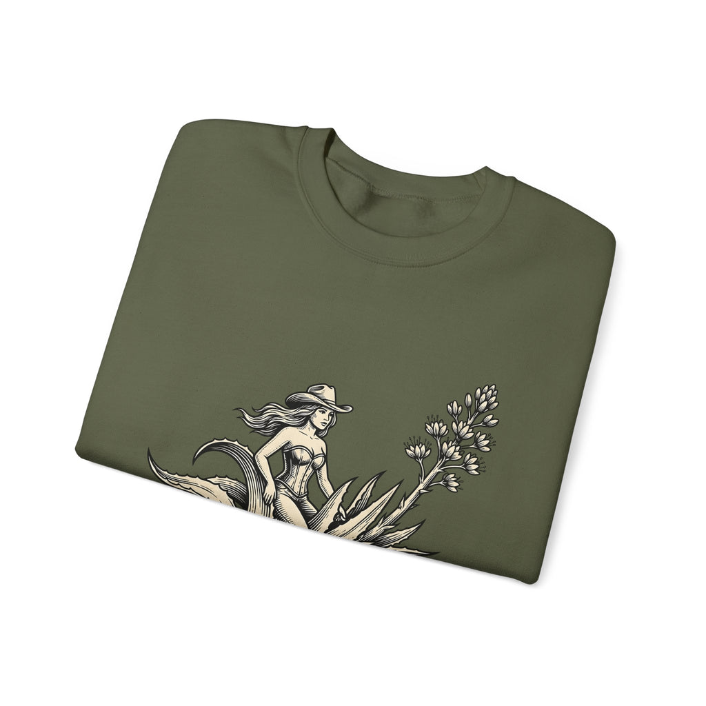 Cowgirl Art Sweatshirt Cowgirl Ranch Gift Women Sepia Sweatshirt Western Art Sweatshirt Cowgirl Fan Vintage Sweatshirt Farm Graphic Line Art Succulent Sweatshirt