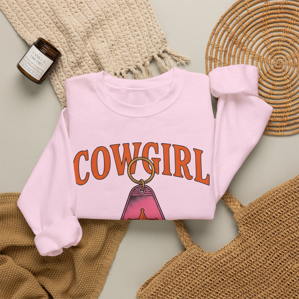 Sheriff Badge Keychain Sweatshirt Cowgirl Cowboy Gift Women Distressed Sweatshirt Keychain Sweatshirt Cowboy Fan Vintage Sweatshirt Rodeo Graphic Hand Drawn