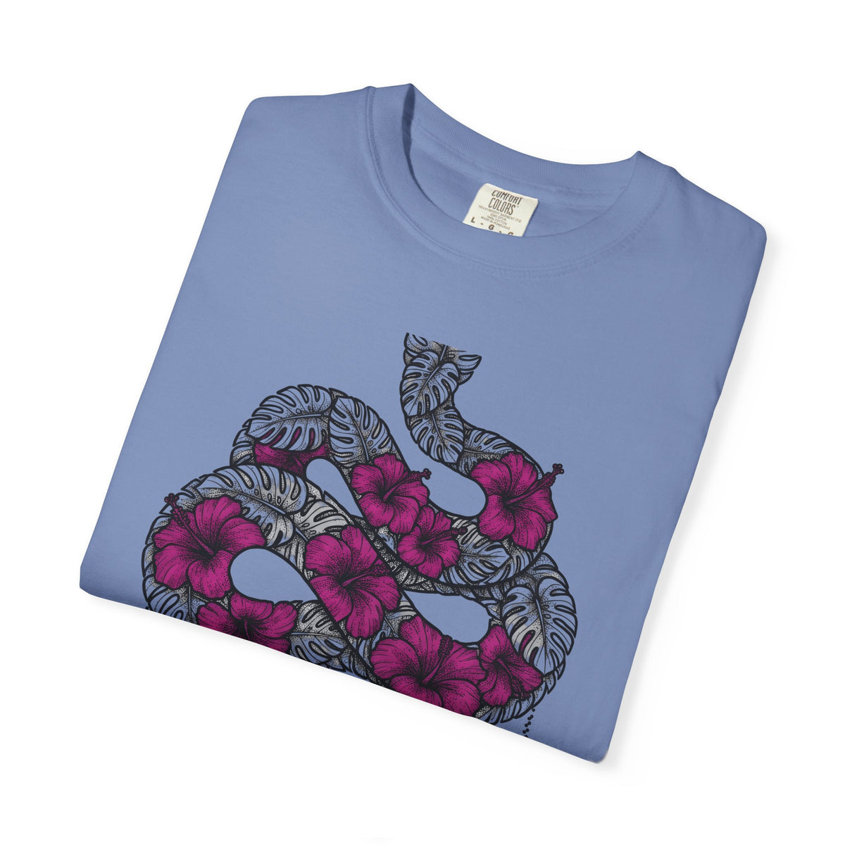 Serpent Flower T-Shirt Boho Chic Spiritual Gift Women Hippie T-Shirt Snake Flower T-Shirt Bohemian Enthusiast Psychedelic T-Shirt Mystical Graphic