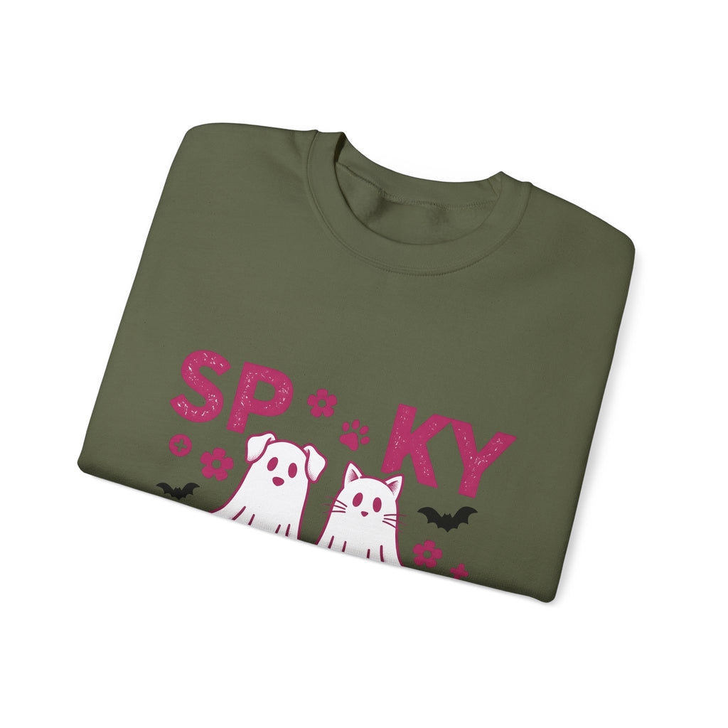 Spooky Dog Cat Sweatshirt Vet Tech Holiday Gift Women Adorable Sweatshirt Halloween Cat Sweatshirt Veterinary Technician Fan Cute Sweatshirt Christmas Graphic