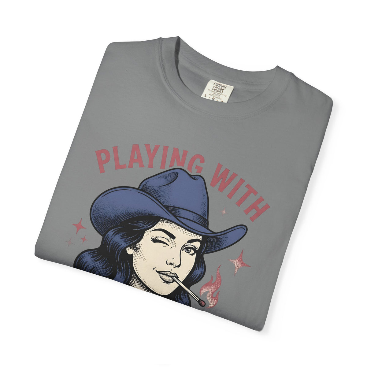 Cowgirl Portrait Cowgirl Western Gift Vintage Cowboy Rodeo Fan Rustic Retro Matchstick T-Shirt