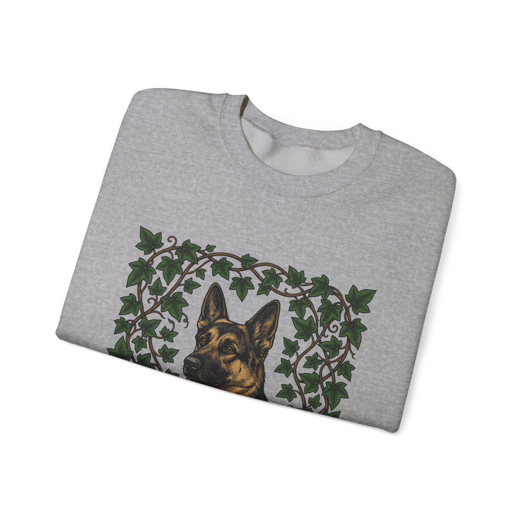 German Shepherd Dog Sweatshirt Dog Outdoors Gift Women Realistic Sweatshirt Alsatian Sweatshirt Dog Fan Shepherd Graphic Sweatshirt Retro Vine Sweatshirt