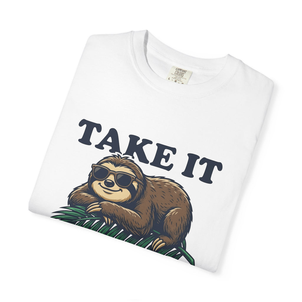 Sloth Shades T-Shirt Funny Wildlife Gift Women Comic T-Shirt Cool Shades T-Shirt Humor Fan Cartoon T-Shirt Animal Graphic Vintage Tropical Leaf